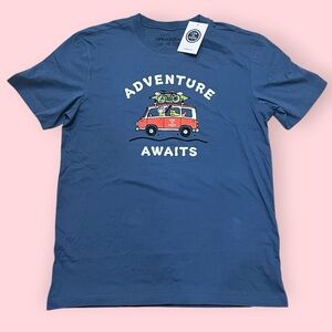 Life Is Good Mens Blue Tee (Adventure Awaits)